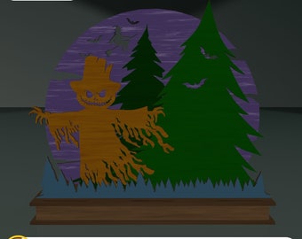 Halloween Stand Laser Cut File SVG, Table Ornament SVG, Halloween Gift, Halloween Decoration, Home Holiday Decor DXF, 3d Laser Svg