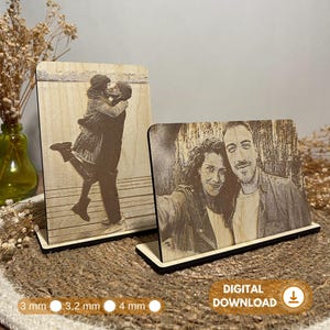 Paquete de 8 marcos de madera cortados con láser, archivo SVG, marco de fotos DXF, plantilla vectorial cortada con láser Glowforge, descarga digital SVG Cricut