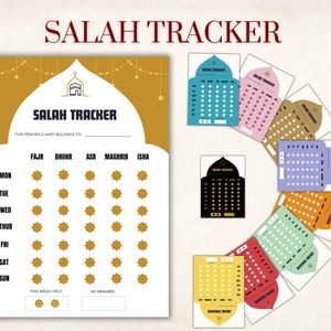 Muslim Prayer Tracker | Salah Tracker Digital | Prayer Chart for Kids | Printable Prayer Tracker | Personalised Islamic Gifts for Him/Her