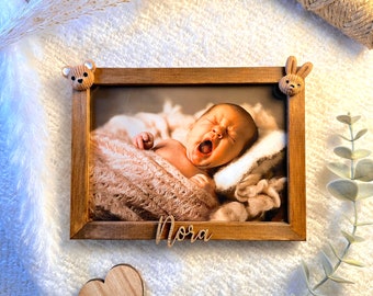 Children's picture frame personalized wooden birth gift children's birthday baby gift Easter Easter gift 3D engraving wooden writing gift