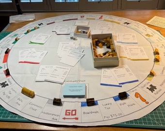 Darrow Inspired Round Board Monopoly Game (Replica) w/ Wooden Game Box