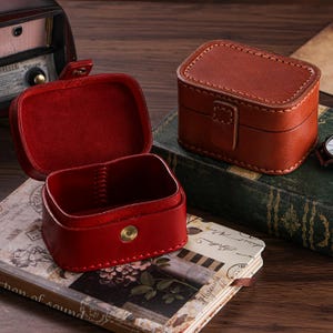Handmade Jewelry Box, Genuine Leather Jewelry Box, Vintage Leather Storage Case, Cowhide Jewelry Box, Leather Storage Case, Gift for Her