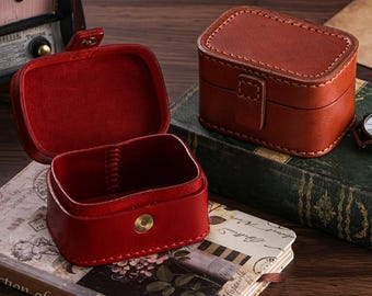 Handgefertigte Schmuckschatulle, Schmuckschatulle aus echtem Leder, Vintage Leder Aufbewahrungskoffer, Schmuckschatulle aus Rindsleder, Leder Aufbewahrungskoffer, Geschenk für Sie