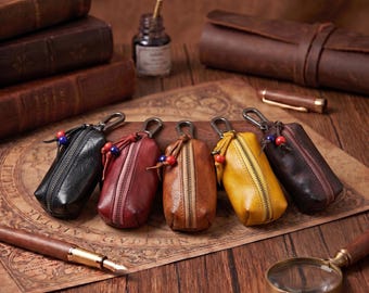 Benutzerdefinierte Echtleder Schlüsseletui, Leder Schlüsselhalter Tasche, Echtleder Geldbörse & Schlüsselhalter, Jubiläumsgeschenke