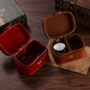Handmade Leather Jewelry Box, Genuine Leather Jewelry Box, Vintage Leather Storage Case, Cowhide Jewelry Box, Back to School, Gift for Her