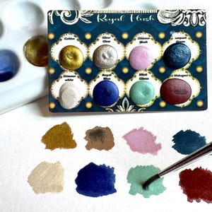 Handmade Watercolor Paints – “Royal Flush” Dotcard  (8 Colors)