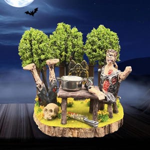 Mini Zombie Apocalypse Diorama Undead Horror Scene Figurine Skull Decor Unique Halloween Gift For Him Her Spooky Desk Art Creepy Zombie