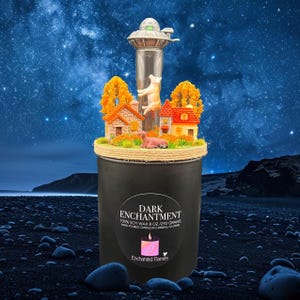 UFO Cow Abduction Candle Quirky Sci-Fi Gift For Him Her Geeky Decor For Space Lovers Funny UFO Inspired Housewarming & Birthday Present