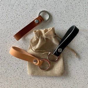 Leather Keychain Personalized Custom Key Fob Christmas Gift For Mom Dad Birthday Gift For Friend Small Gift under 20 dollars