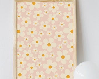 Blooming Beauty: Digital Pink Daisy Print | Botanical Wall Art | Instant Download Art | Floral Decor Print