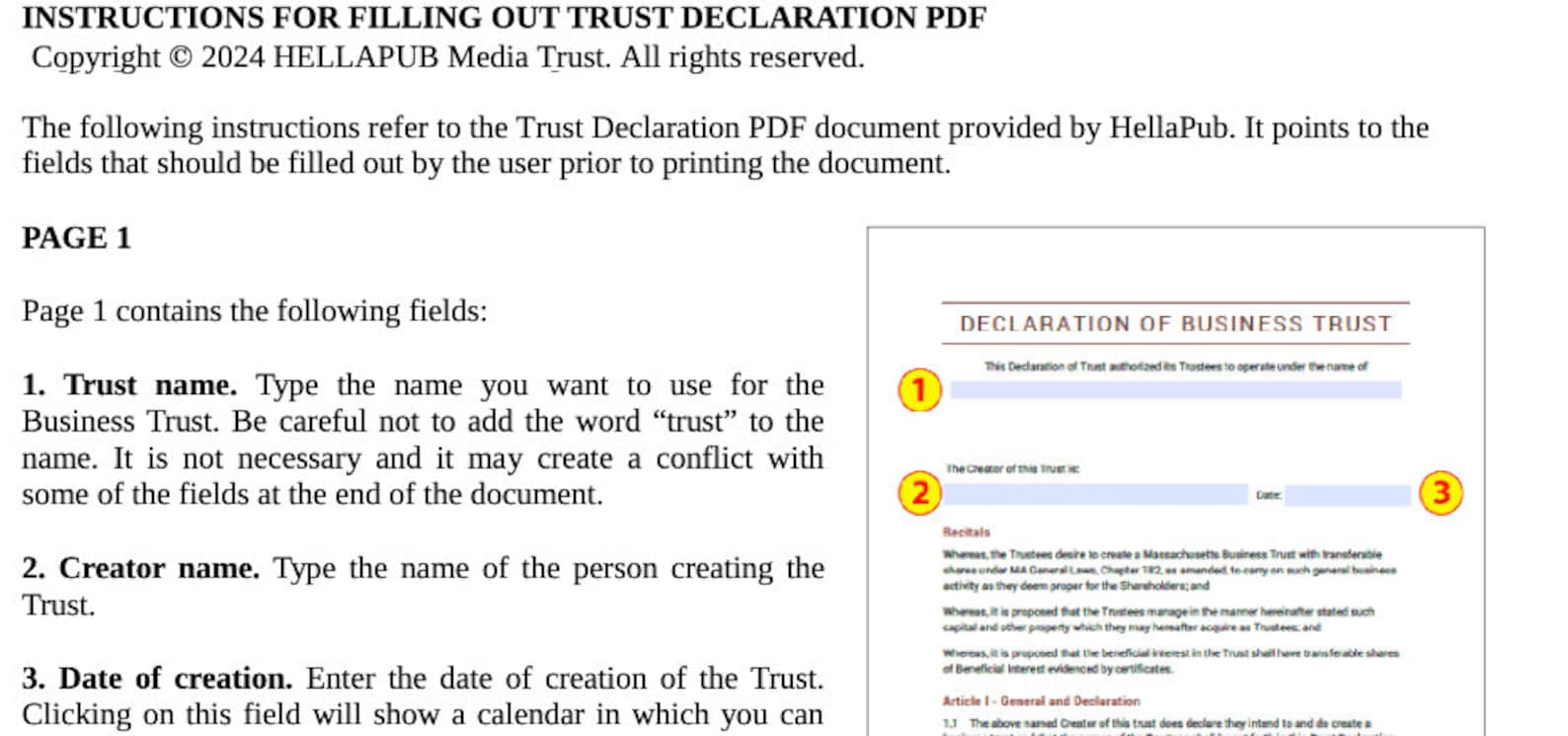 BUSINESS TRUST Template Effortless Company Formation Embrace