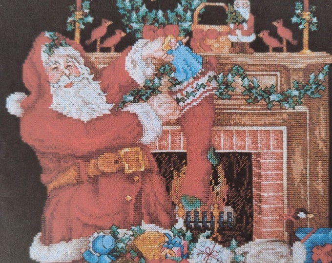 Santa's Fireplace Cross Stitch Pattern designed by Donna Vermillion Giampa