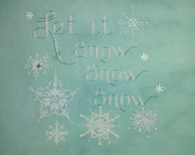 Frozen Let It Snow Cross Stitch - Ready for Framing