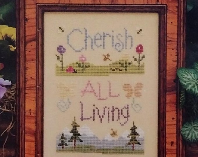 Inclusive Cherish All Living Things Cross Stitch Designs by Lizzie Kate