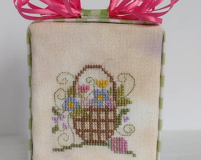 Spring Easter Basket Cross Stitch Cube