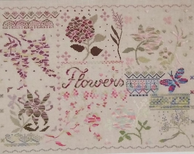 Beautiful Coloris Flowers Cross Stitch Design by DMC