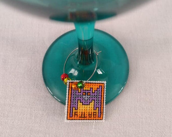 Handmade Batty (Purple) Wine Charm - Finished
