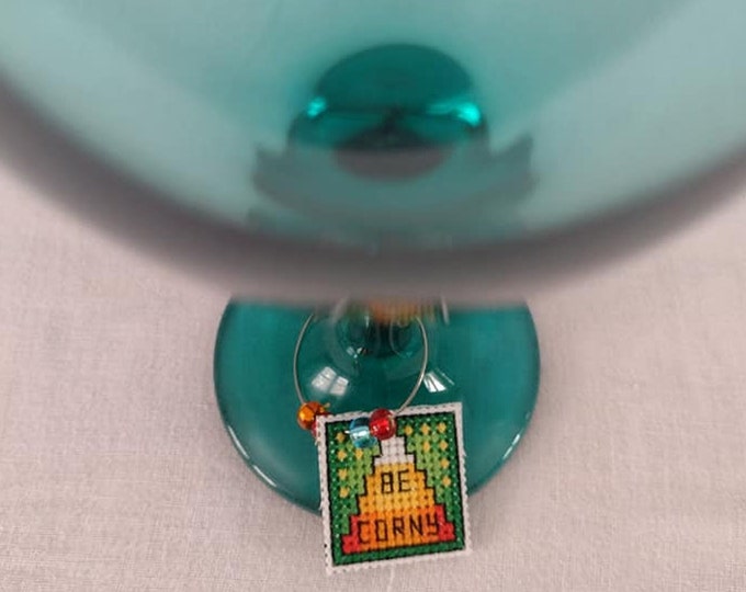 Handmade Be Corny Halloween Wine Charm - Finished