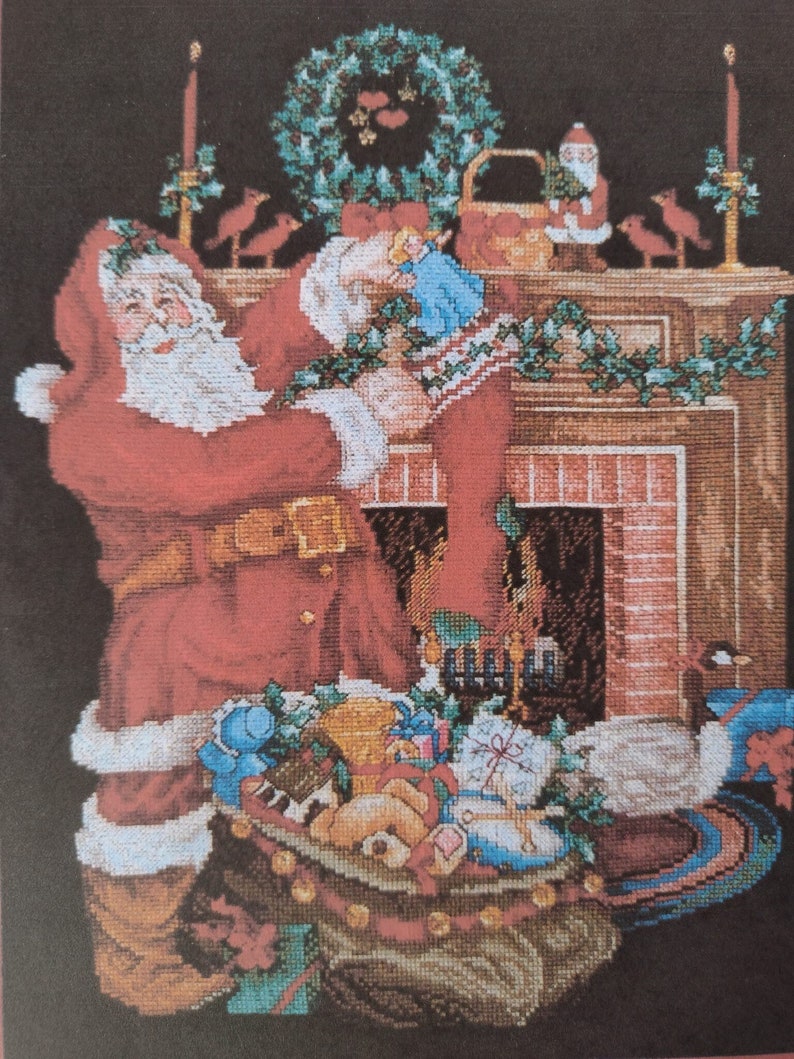 Santa's Fireplace Cross Stitch Pattern Designed by Donna Vermillion