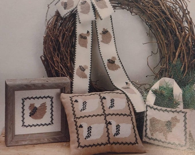 Country Christmas Animals Cross Stitch Design by Cedar Hill