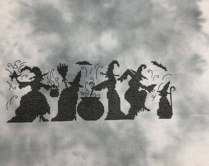 Spooky Season of the Witch Cross Stitch - Ready for Framing