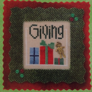 Christmas Blessing Giving (#F52) Flip-It Cross Stitch Design by Lizzie Kate