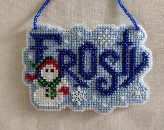 Jolly Frosty the Snowman Cross Stitch Ornament