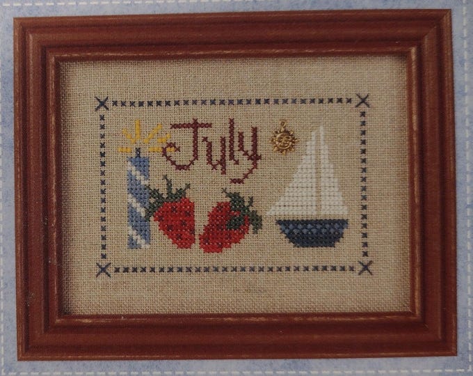 A Year with Charm July (#F07) Flip-It Cross Stitch Design by Lizzie Kate