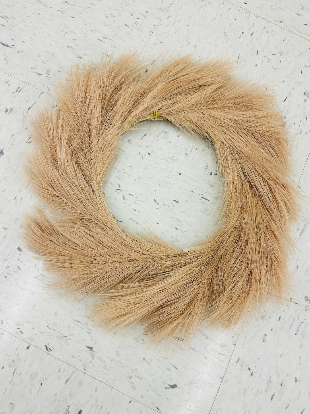 Faux PAMPAS GRASS Fake Pampas Grass Wreath. White Artificial Etsy