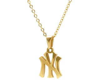 Waterproof New York necklace | NY necklace | East Coast necklace | street style jewelry | Yankees necklace | Gold NY necklace | nyc necklace