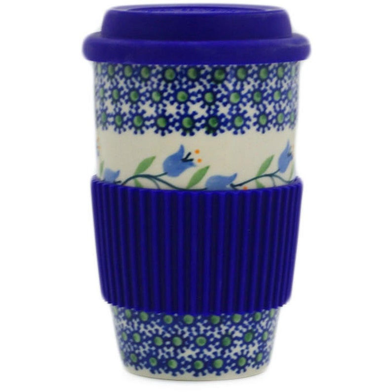 Polmedia Polish Pottery Travel Mug 5.75 Sweet Dreams Theme H9532J