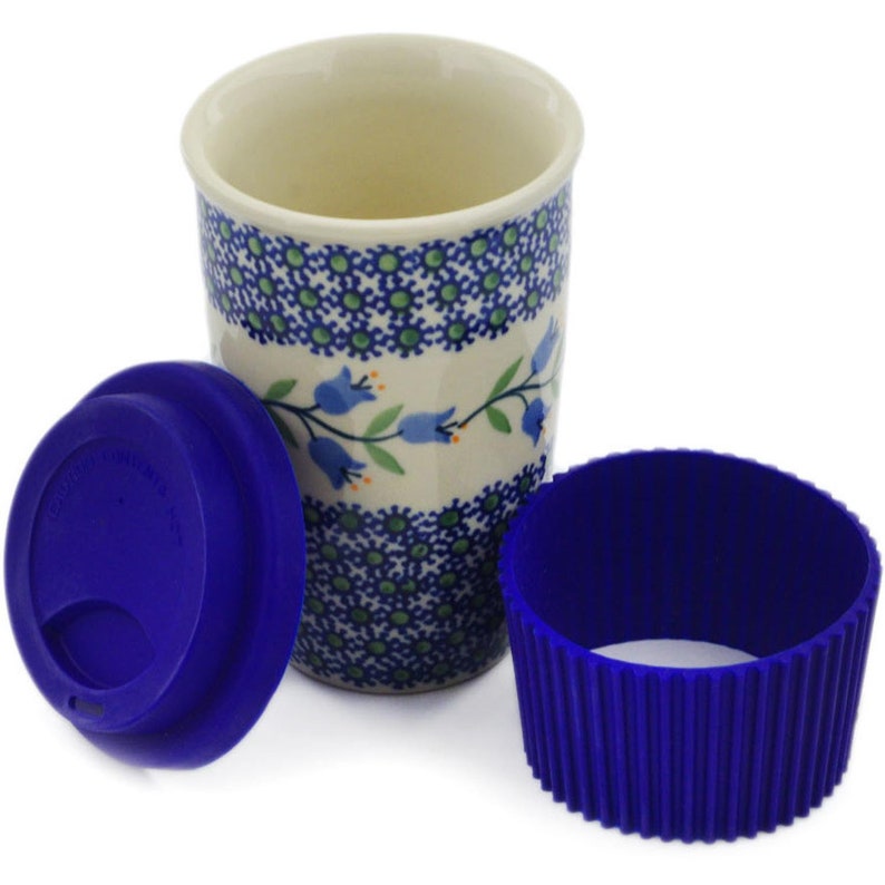 Polmedia Polish Pottery Travel Mug 5.75 Sweet Dreams Theme H9532J