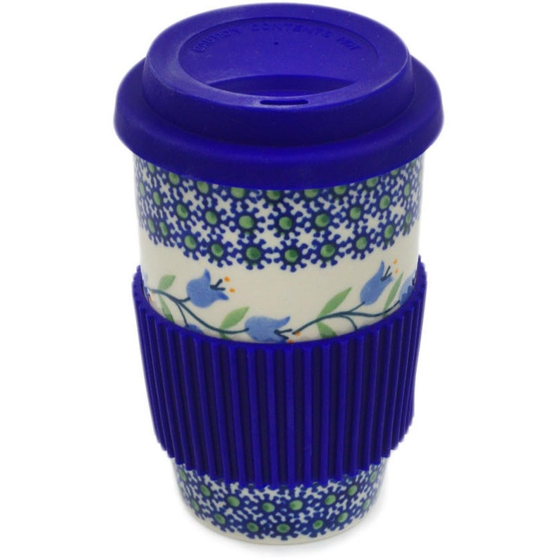 Polmedia Polish Pottery Travel Mug 5.75 Sweet Dreams Theme H9532J