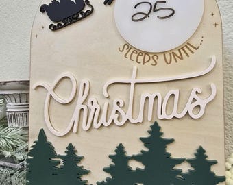 Christmas Countdown, Sleeps until Santa dry erase board, Christmas Countdown sign, Christmas decor, Christmas sign, Sleeps until Christmas