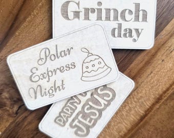 Custom Christmas Advent tokens, Kids Christmas activities, reusable Advent calendar tokens