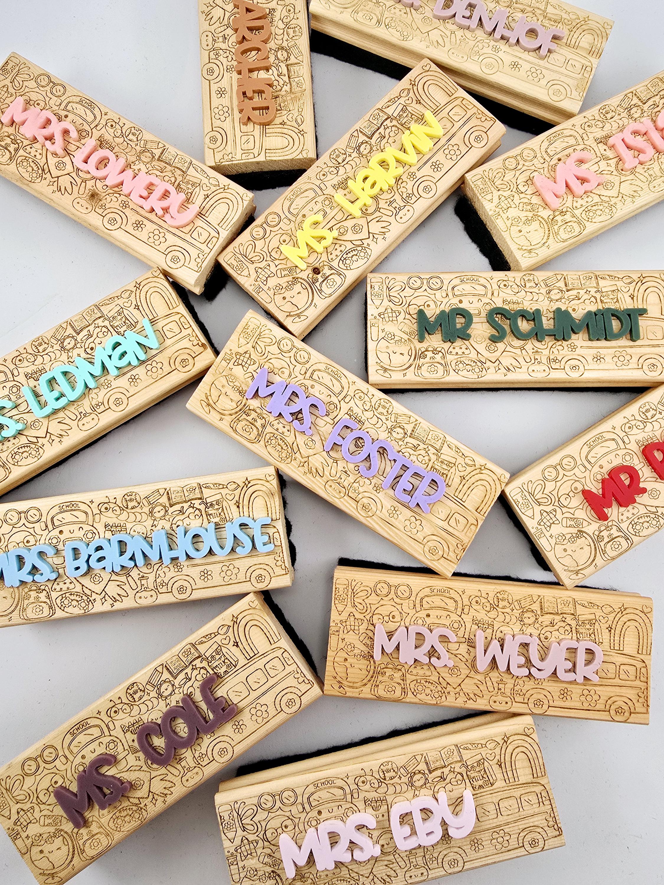 Teacher Appreciation gift, Personalized teacher eraser, Teacher gift, End of School, Whiteboard eraser