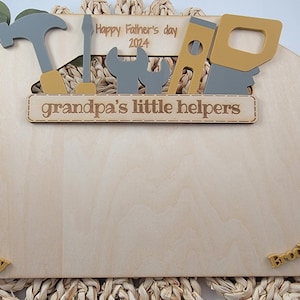 Toolbox Father's day handprint, Father's day gift, DIY handprint sign, Gift for Grandpa, Personalized Fathers day gift, handprint sign