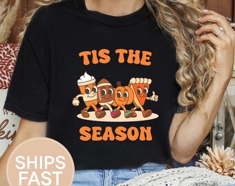 Dit is het seizoen retro herfstshirt comfort kleuren 1717, vintage herfst-T-shirt, gezellige herfstoutfit