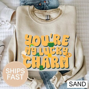 You are my Lucky Charm Sweatshirt St patricks Day Sweater Gildan 18000 Clover, Paddy's , Funny Shamrock