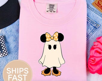 Retro Ghost Comfort color 1717 Minnie Halloween Shirt Couples shirt Spooky Season Gift for her