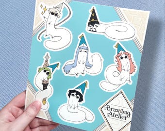 Brushbuddy Witch Hat Atelier 8" x 7" Matte Vinyl Sticker Sheet