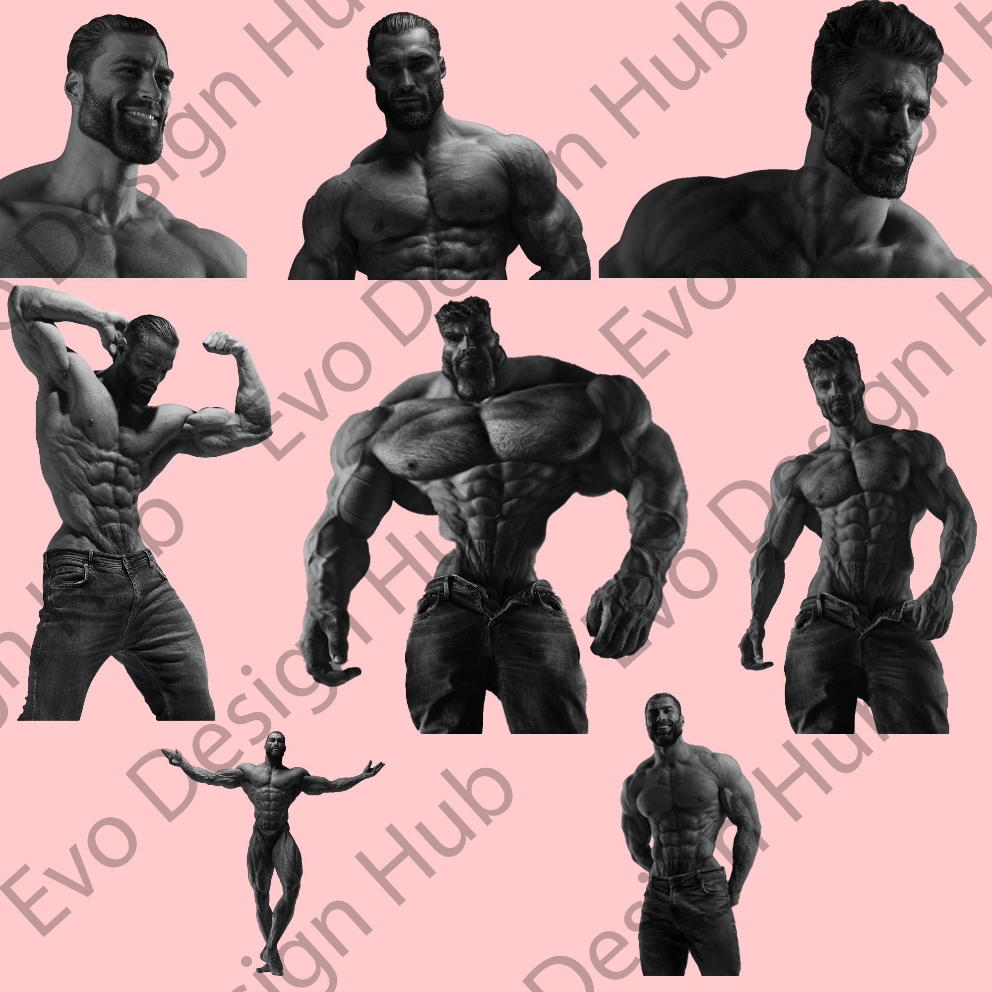 Giga Chad Giga Chad Meme Clipart 8 Different Giga (Download Now