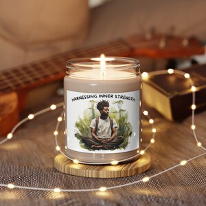 Harnessing Inner Strength candle, Self Love candle, African American gift, Father&#39;s Day idea, Meditation candle,Yoga candle, Zen Gift Idea