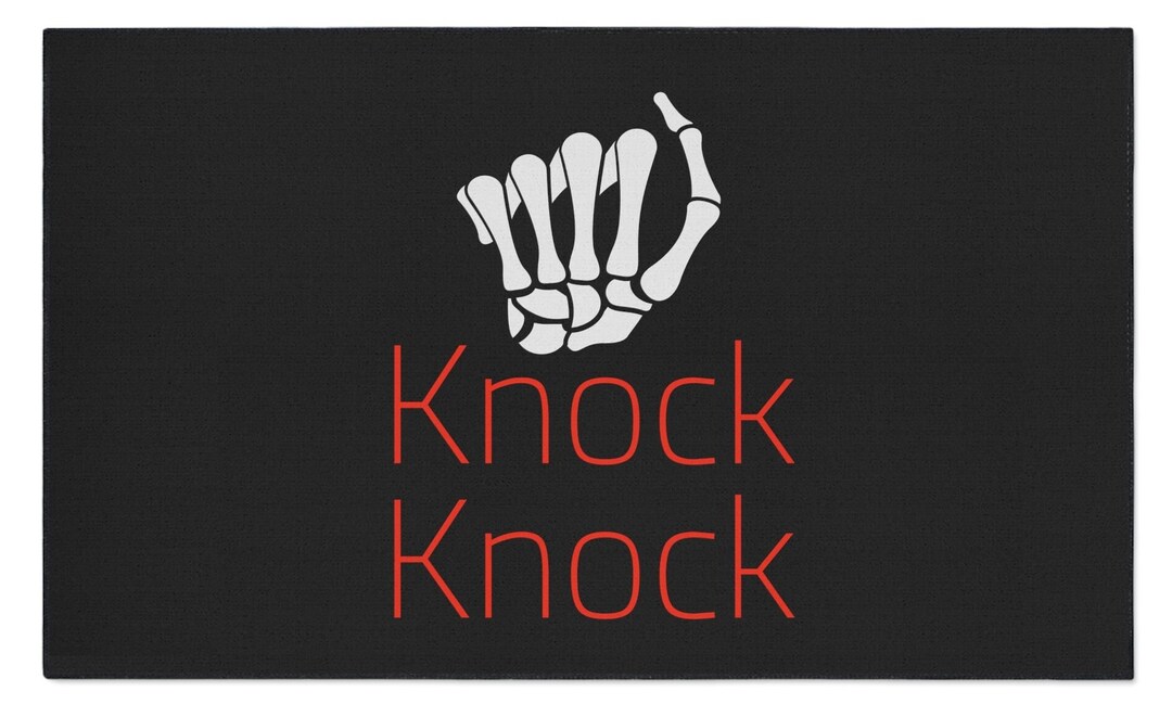 Gothic Knock Knock Mat, Halloween Front Door Rug, Creepy Skeleton Hand ...
