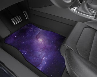 Purple Galaxy Car Mats: Non-Slip Auto Rug Set
