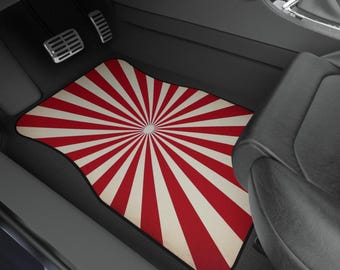 Circus Big Top Red and White Car Mats, Circus Tent Vibes,