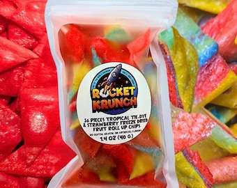Tropical Tie-Dye & Strawberry Freeze Dried Fruit Roll Up Chips - Pack of 36