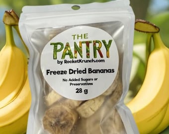 Organic Bananas Snack Bag- Freeze Dried All Natural and Healthy- Perfect Snack for Kids and Adults