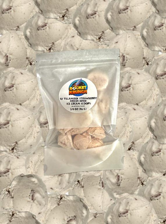 12 pc Tillamook Oregon Strawberry Freeze Dried Ice Cream Scoops