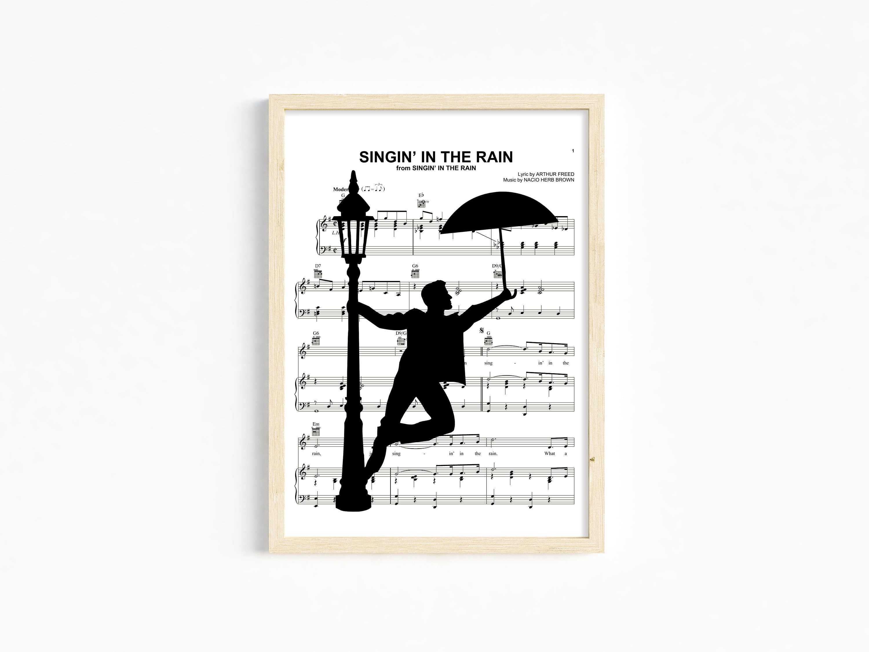 A4 Print Singing in the Rain Music Sheet Print - Singing in the Rain
